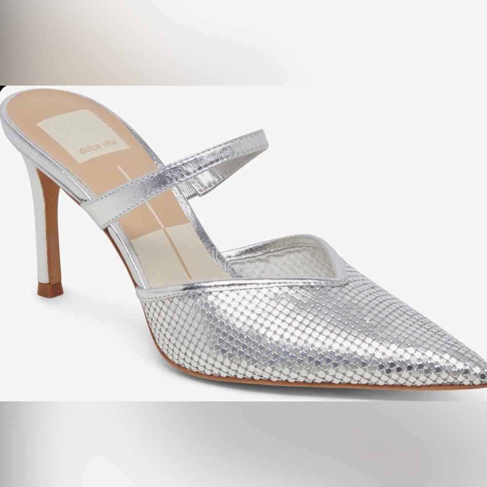 Dolce Vita Silver Textured Heels